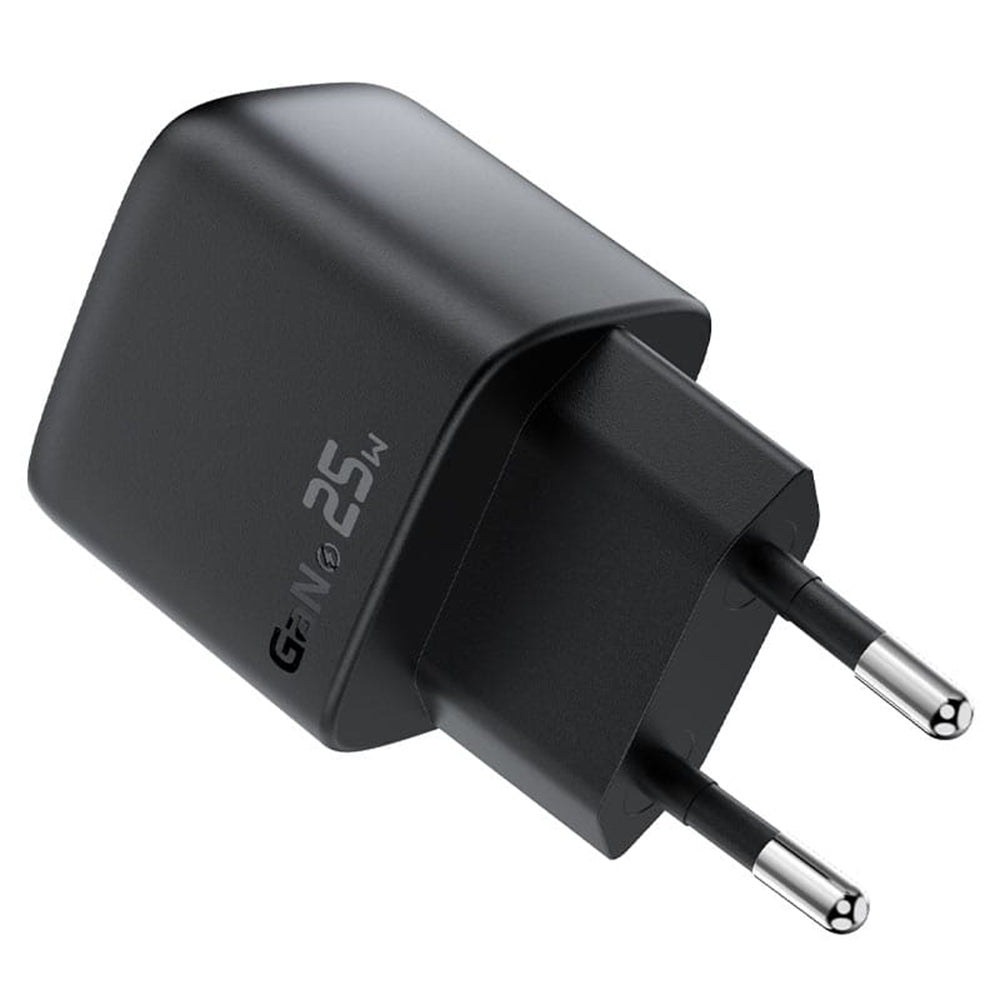 Acefast A114 Display Netværksoplader, 25W, 3A, 1 x USB-A - 1 x USB-C, Sort