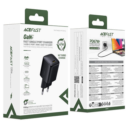 Netværksoplader Acefast A134, 67W, 3.35A, 1 x USB-C, Sort