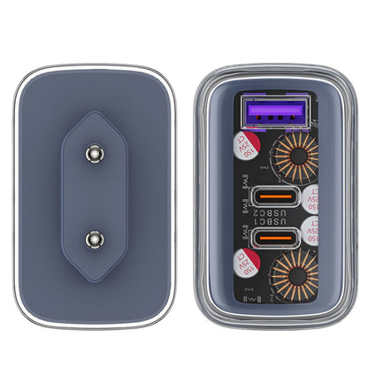 Netværksoplader Acefast A45 Exploration, 65W, 3.25A, 1 x USB-A - 2 x USB-C, Grå