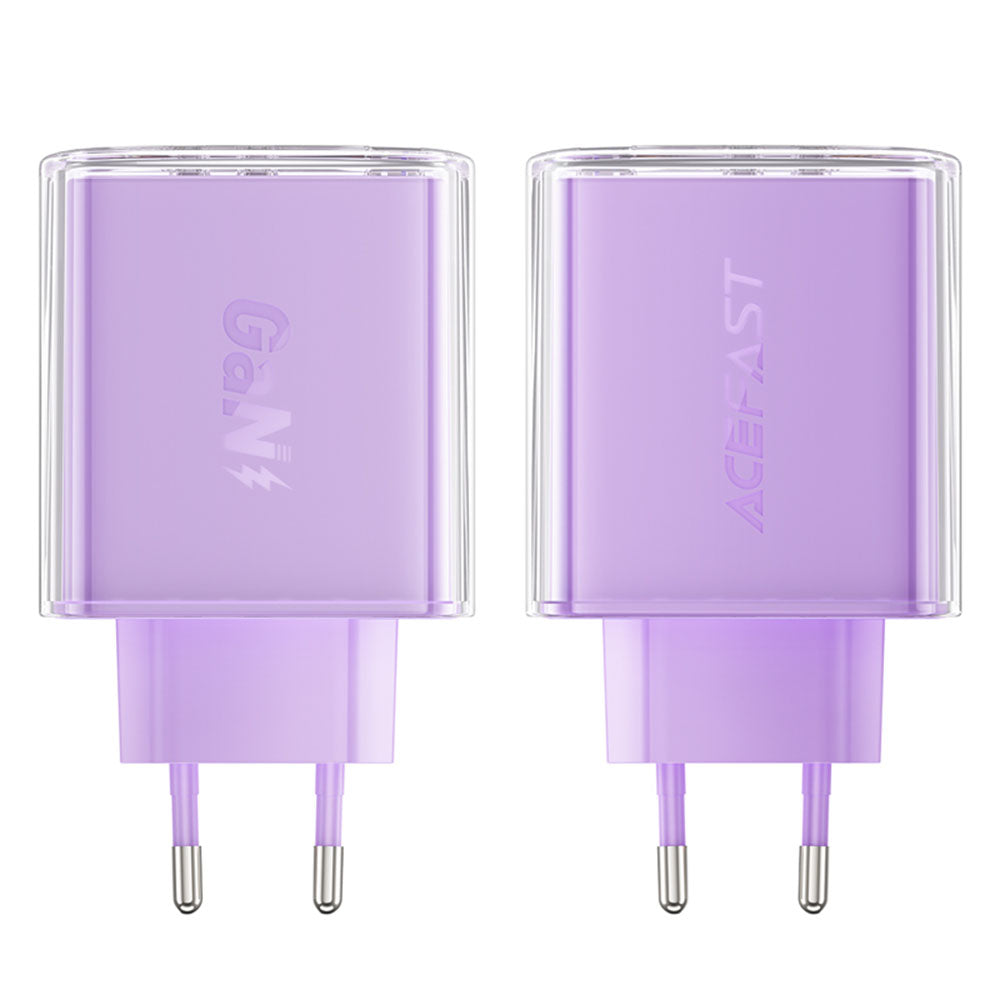 Acefast A45 Exploration netværksoplader, 65W, 3.25A, 1 x USB-A - 2 x USB-C, Lilla