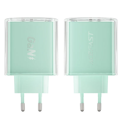Netværksoplader Acefast A45 Exploration, 65W, 3.25A, 1 x USB-A - 2 x USB-C, Grøn