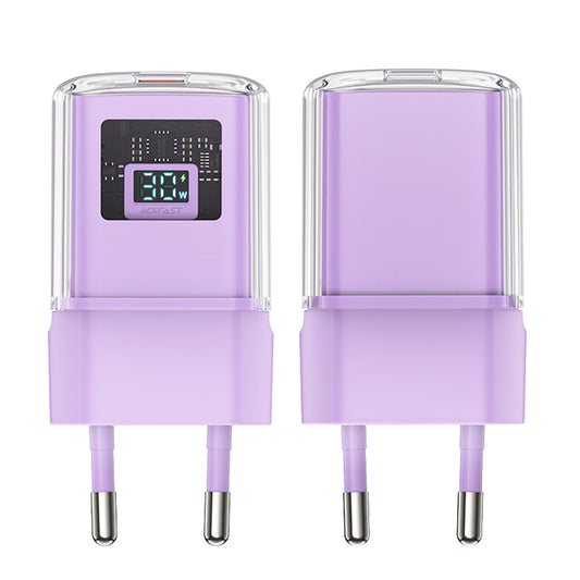 Acefast A53 Sparkling Display netværksoplader, 30W, 3A, 1 x USB-C, Lilla