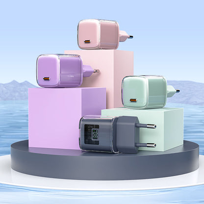 Acefast A53 Sparkling Display netværksoplader, 30W, 3A, 1 x USB-C, Lilla