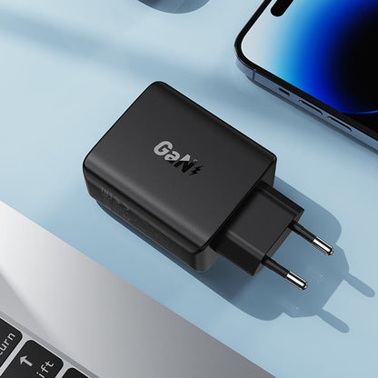 Acefast A61 netoplader, 45W, 3A, 2 x USB-A - 2 x USB-C, Sort