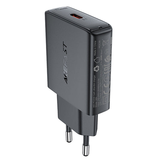 Acefast A65 netværksoplader, 20W, 3A, 1 x USB-C, Sort