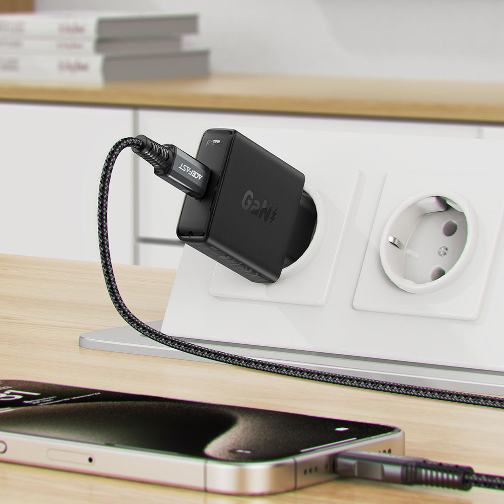 Acefast A65 netværksoplader, 20W, 3A, 1 x USB-C, Sort