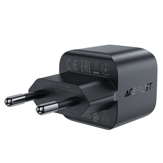 Netværksoplader Acefast A77, 30W, 3A, 1 x USB-C, Sort
