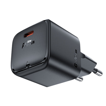 Netværksoplader Acefast A77, 30W, 3A, 1 x USB-C, Sort
