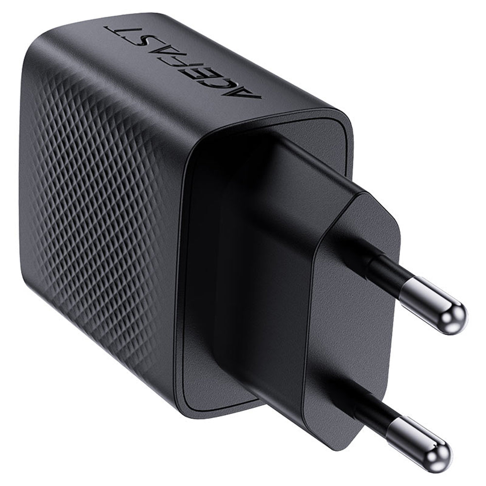 Acefast A78 netværksoplader, 20W, 3A, 1 x USB-A - 1 x USB-C, Sort