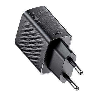 Netværksoplader Acefast A98, 30W, 3A, 1 x USB-A - 1 x USB-C, Sort