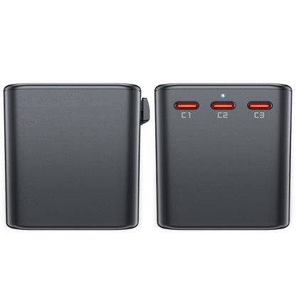 Acefast Travel Z1 netværksoplader, 75W, 3.35A, 2 x USB-A - 3 x USB-C, Sort