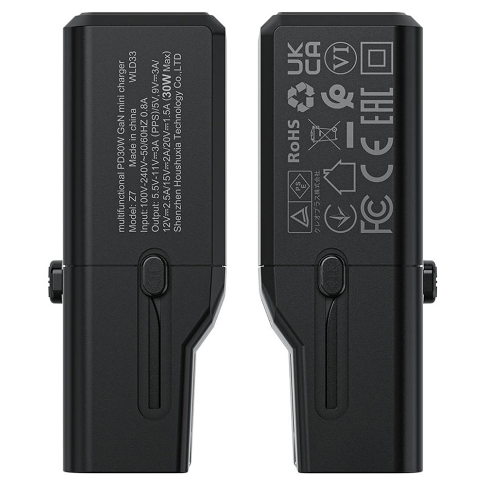 Acefast Z7 Travel netværksoplader, 30W, 3A, 1 x USB-C, Sort