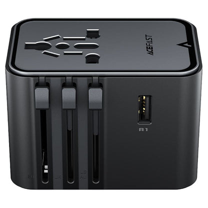 Acefast Z8 Travel netværksoplader, 45W, 3A, 2 x USB-A - 3 x USB-C, Sort