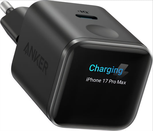 Anker Nano Charger Display netværksoplader, 45W, 3A, 1 x USB-C, Sort A121DG11