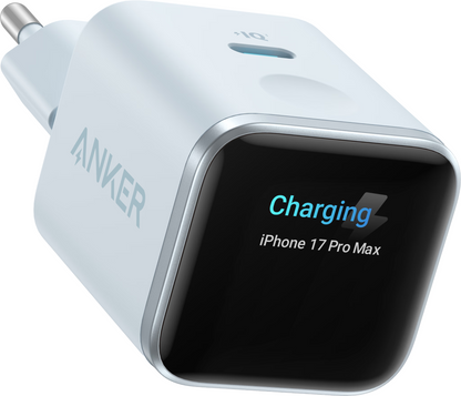 Anker Nano Display Netoplader, 45W, 3A, 1 x USB-C, Blå A121DG31