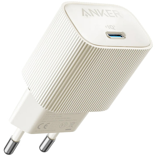 Netværksoplader Anker 511 Nano 4, 30W, 3A, 1 x USB-C, Hvid A2337G21 