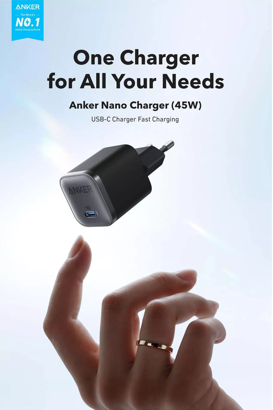 Anker Nano Netoplader, 45W, 3A, 1 x USB-C, Sort A2692L11