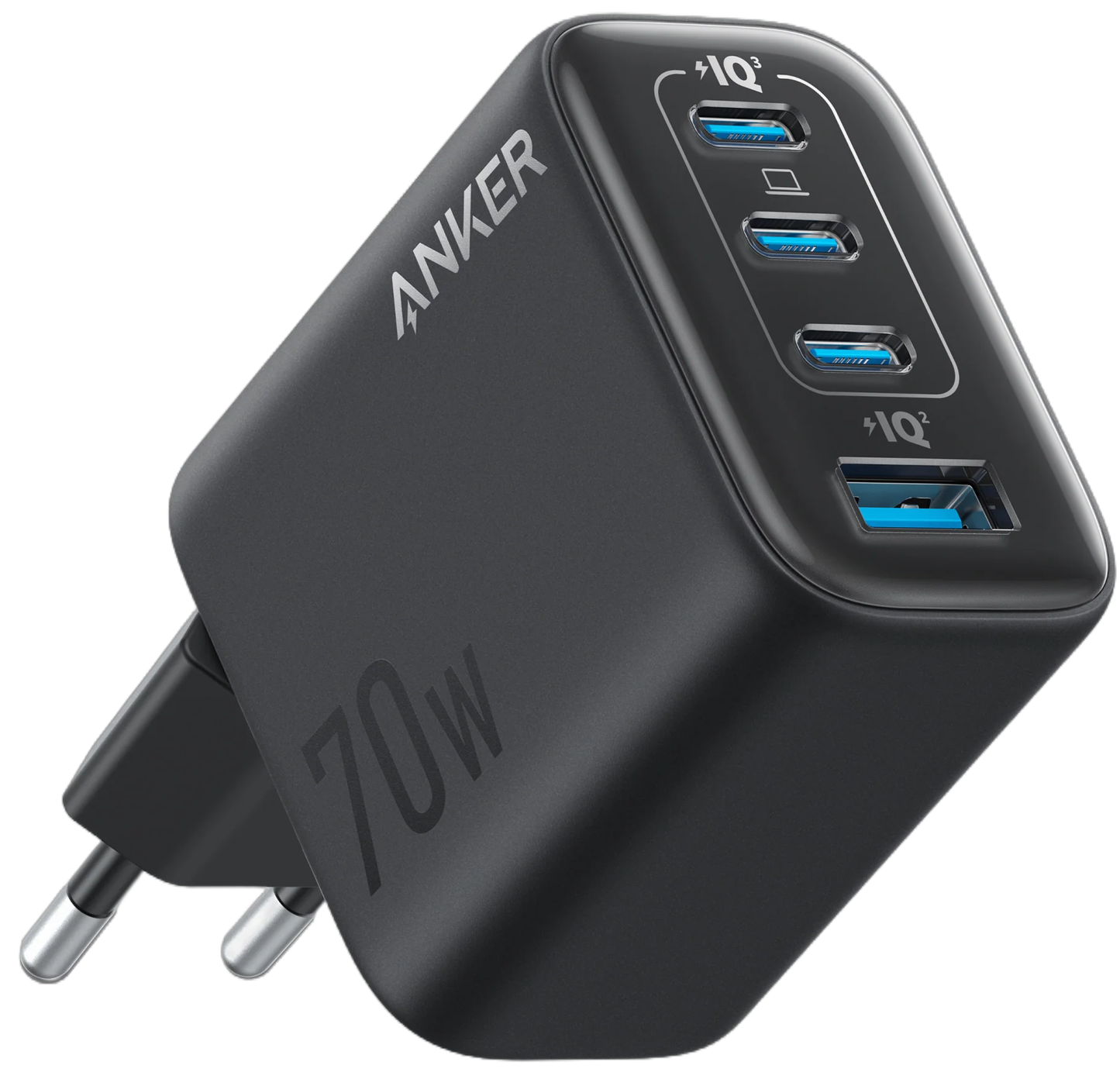 Anker Zolo Netoplader, 70W, 1 x USB-A - 3 x USB-C, Sort A121CG11