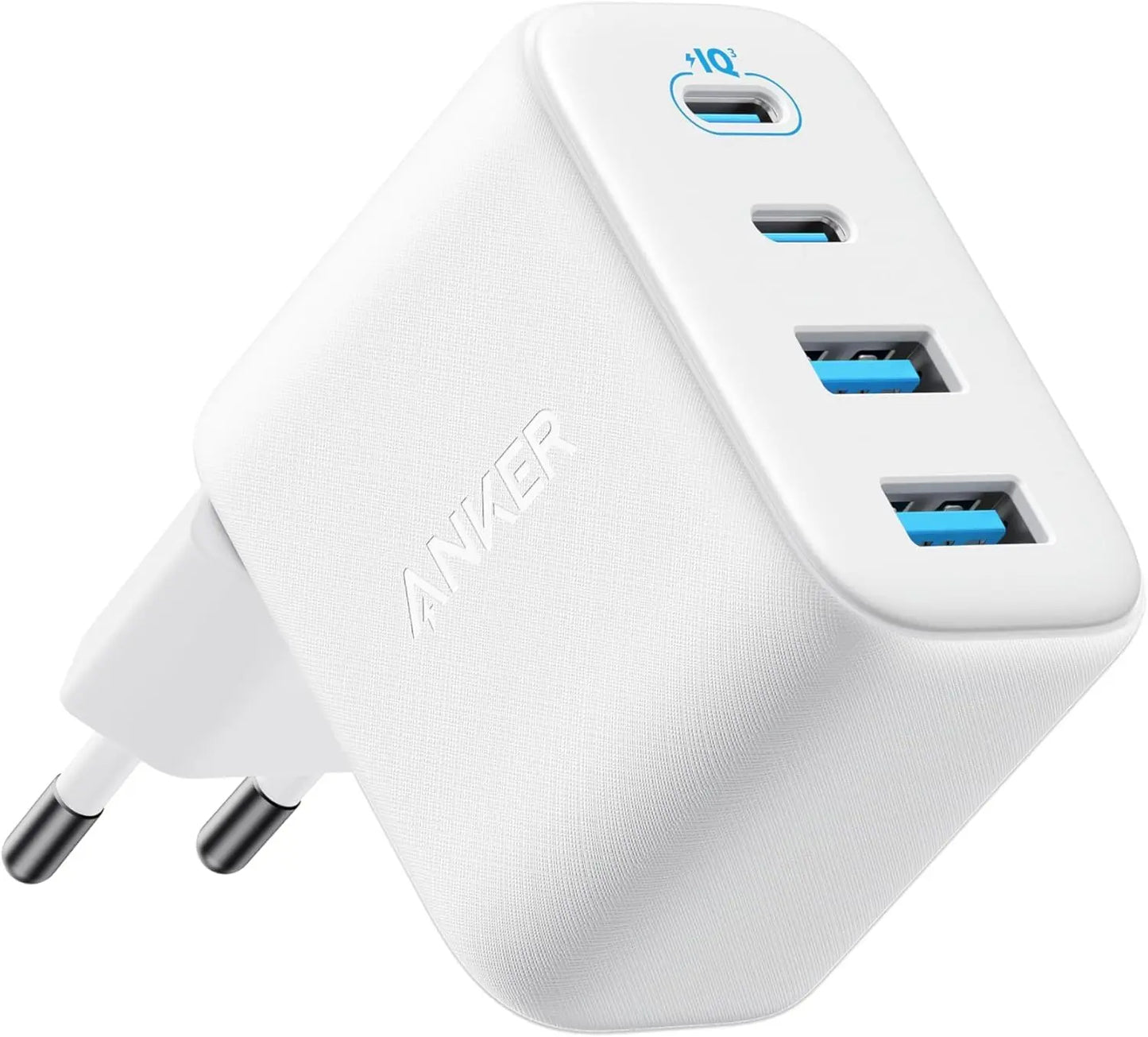 Anker Zolo Netoplader, 50W, 3A, 2 x USB-A - 2 x USB-C, Hvid