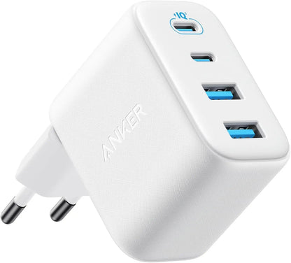Anker Zolo Netoplader, 50W, 3A, 2 x USB-A - 2 x USB-C, Hvid