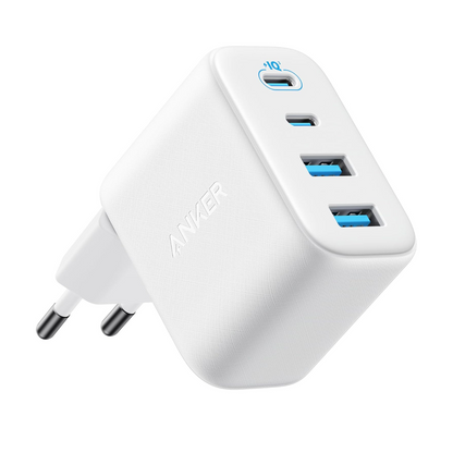 Anker Zolo Netoplader, 50W, 3A, 2 x USB-A - 2 x USB-C, Hvid A121EG21