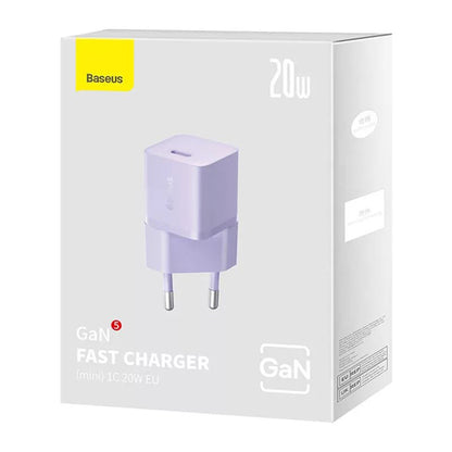 Baseus netværksoplader, 20W, 3A, 1 x USB-C, Lilla CCGN050105