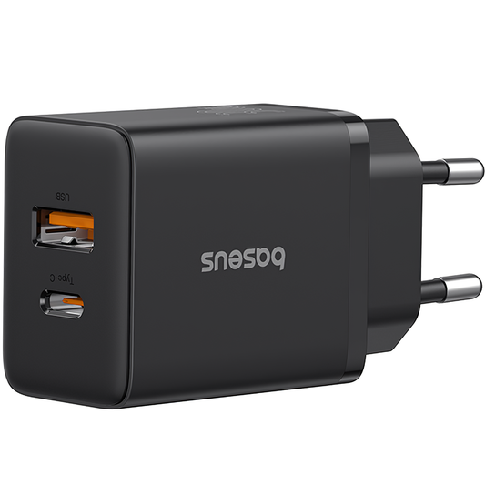 Baseus Cube netværksoplader, 20W, 3A, 1 x USB-A - 1 x USB-C, Sort P10111403113-00