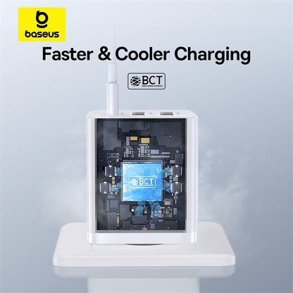 Baseus Cube Network Charger, 30W, 3A, 2 x USB-A - 1 x USB-C, White P10111402213-00