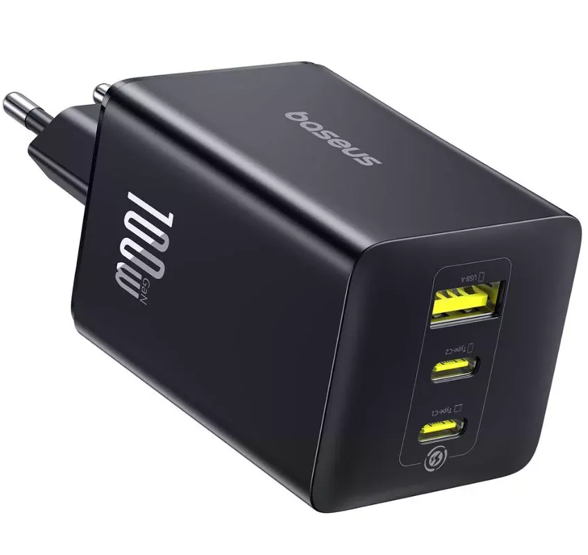 Baseus EnerFill FE11 netværksoplader, 100W, 5A, 1 x USB-A - 2 x USB-C, Grå P10182102123