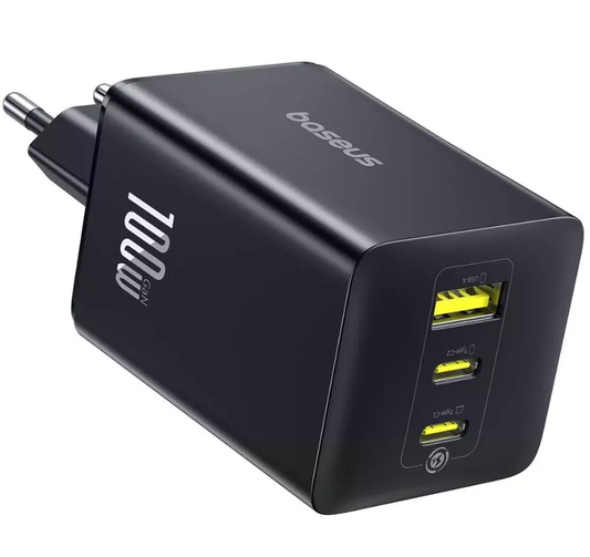 Baseus EnerFill FE11 netværksoplader, 100W, 5A, 1 x USB-A - 2 x USB-C, Grå P10182102123
