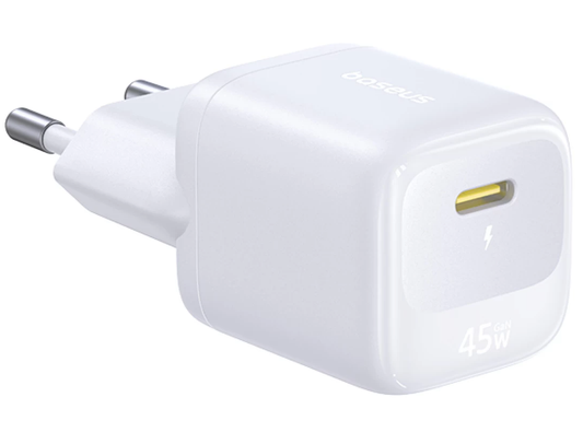 Baseus EnerFill FN22-netoplader, 45 W, 3 A, 1 x USB-C, hvid E0123301