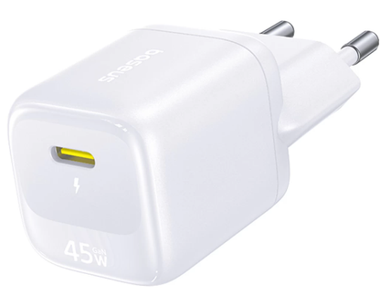 Baseus EnerFill FN22-netoplader, 45 W, 3 A, 1 x USB-C, hvid E0123301