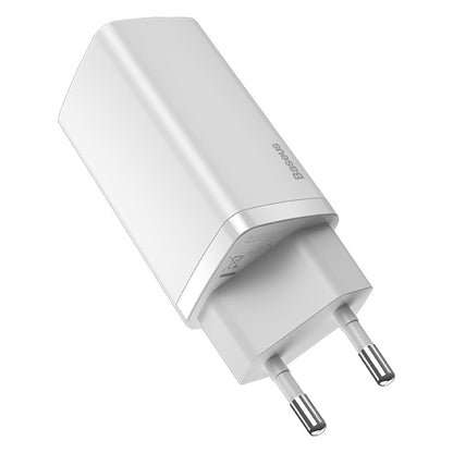 Netværksoplader Baseus Gain2 Lite, 65W, 3A, 1 x USB-A - 1 x USB-C, hvid CCGAN2L-B02 