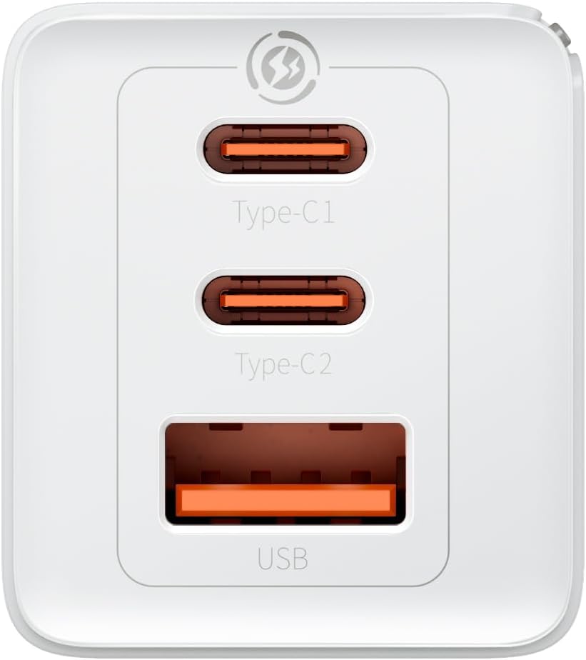 Netværksoplader Baseus GaN5 Pro, 65W, 3.25A, 1 x USB-A - 2 x USB-C, Hvid CCGP120202