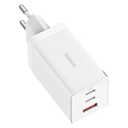Netværksoplader Baseus GaN5 Pro, 65W, 3.25A, 1 x USB-A - 2 x USB-C, Hvid CCGP120202