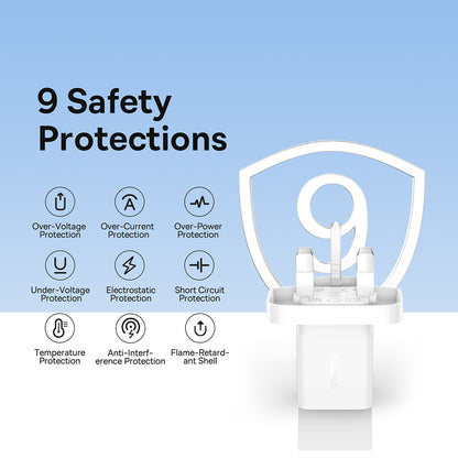 Baseus GaN5 UK netværksoplader, 30W, 3A, 1 x USB-C, Hvid P10110906213-00