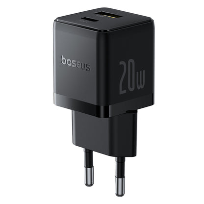 Baseus Palm netværksoplader, 20W, 3A, 1 x USB-A - 1 x USB-C, Sort P10111608113-00