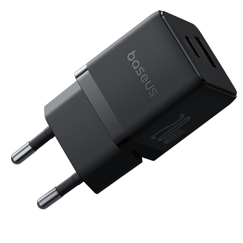 Baseus Palm netværksoplader, 20W, 3A, 1 x USB-A - 1 x USB-C, Sort P10111608113-00