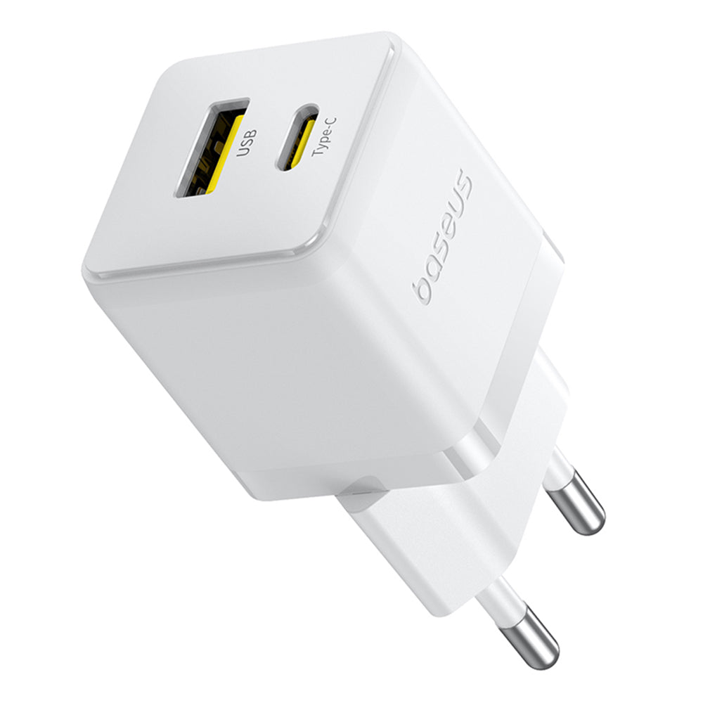 Baseus Palm netværksoplader, 30W, 3A, 1 x USB-A - 1 x USB-C, Hvid P1011160A213-00