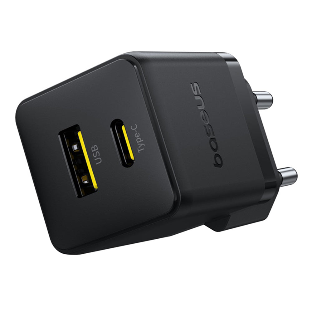 Baseus Palm netværksoplader, 30W, 3A, 1 x USB-A - 1 x USB-C, Sort P1011160A113-00