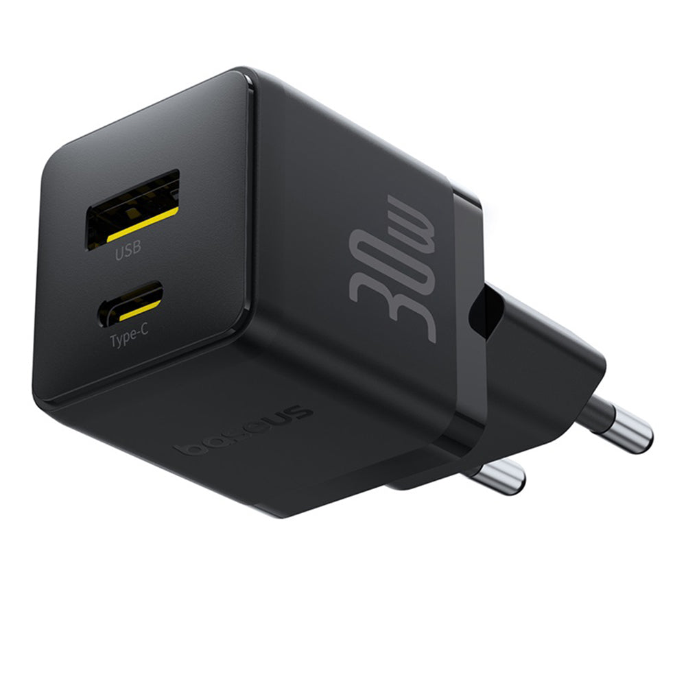 Baseus Palm netværksoplader, 30W, 3A, 1 x USB-A - 1 x USB-C, Sort P1011160A113-00