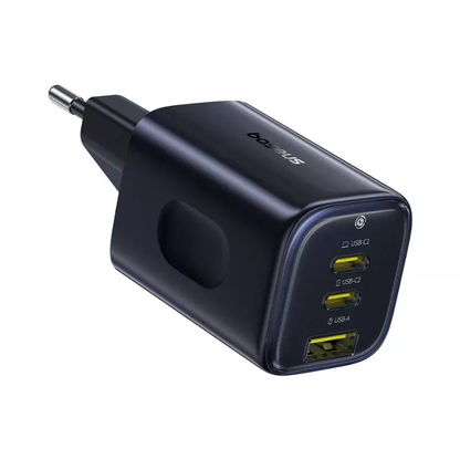 Baseus PicoGo AE11 netværksoplader, 67W, 1 x USB-A - 2 x USB-C, Sort E0121200