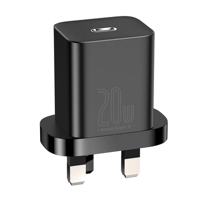 Baseus Super Si UK netværksoplader, 20W, 3A, 1 x USB-C, Sort CCSUP-K01