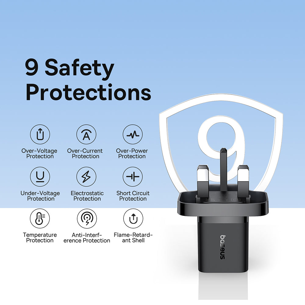 Baseus UK netværksoplader, 20W, 3A, 1 x USB-C, Sort P10110907113-00