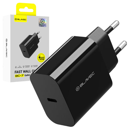 Netværksoplader Blavec BC-7, 45W, 3A, 1 x USB-C, Sort