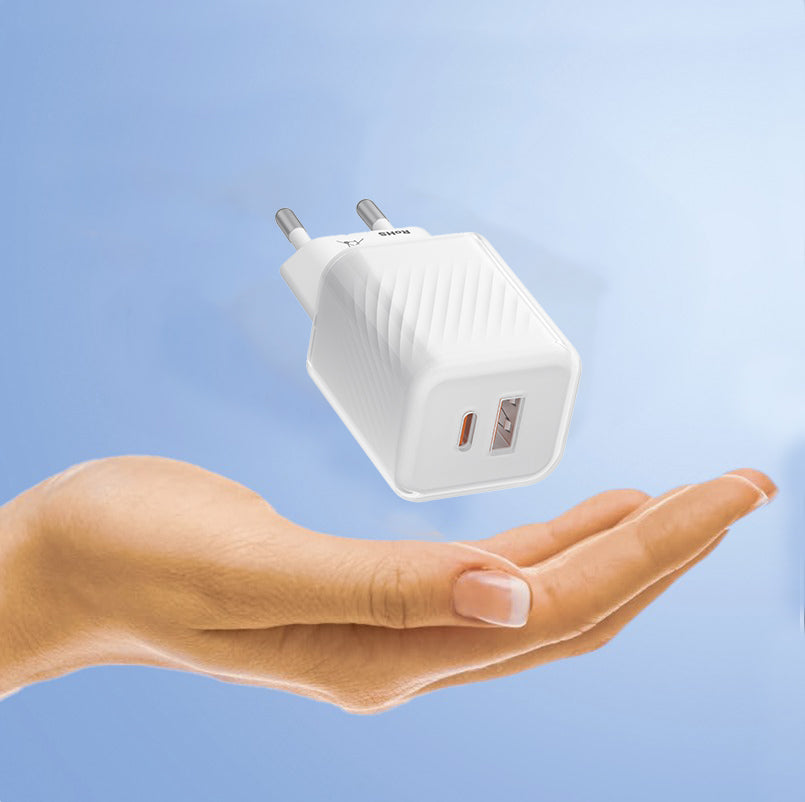 Blueo Netværksoplader, 35W, 3A, 1 x USB-A - 1 x USB-C, Hvid