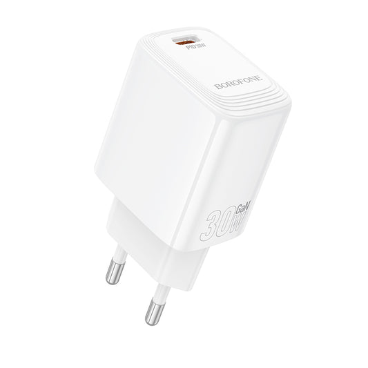 Netværksoplader Borofone BN28 Fuente, 30W, 3A, 1 x USB-C, Hvid