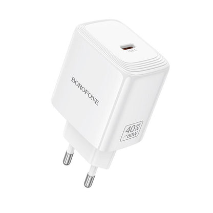 Borofone BN33 Fuente Network Charger, 40W, 1 x USB-C, White