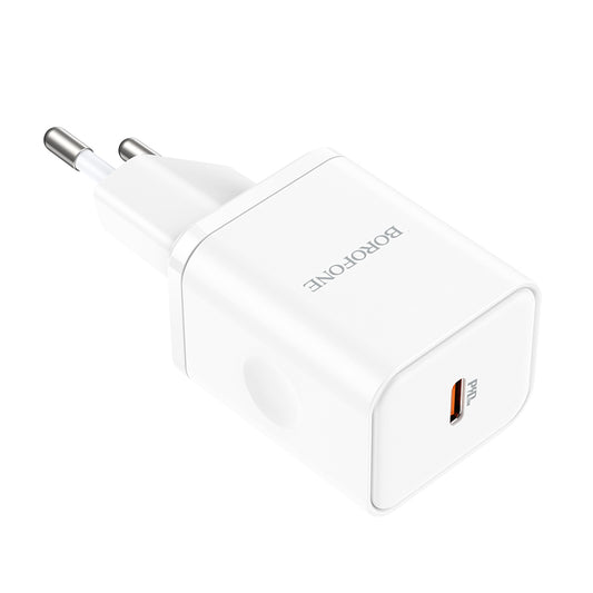 Netværksoplader Borofone BN6 Field, 20W, 3A, 1 x USB-C, Hvid