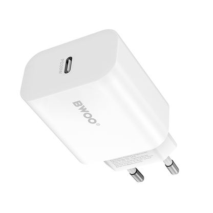 Netværksoplader BWOO CDA233, 20W, 3A, 1 x USB-C, Hvid